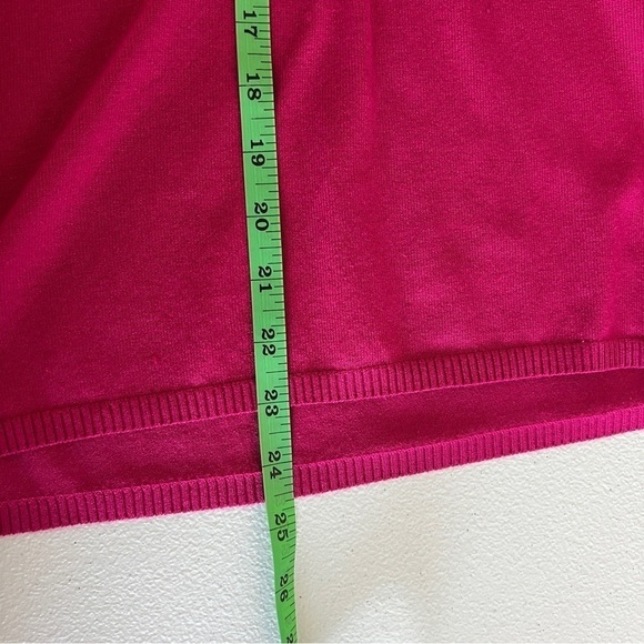 Alex Marie Sweater Fuchsia Silk blend short Sleeve Cowl Neck Women's Size Large - Picture 7 of 9